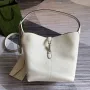 Gucci 763103 Gucci Jackie 1961 Small Shoulder Bag  White Leather