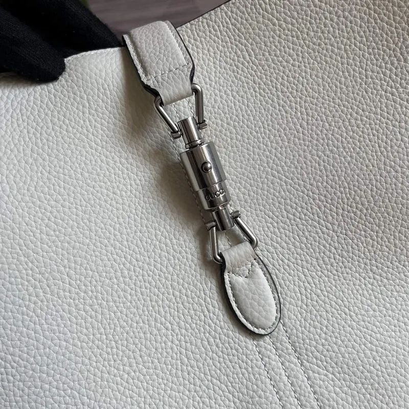 Gucci 763103 Gucci Jackie 1961 Small Shoulder Bag  White Leather