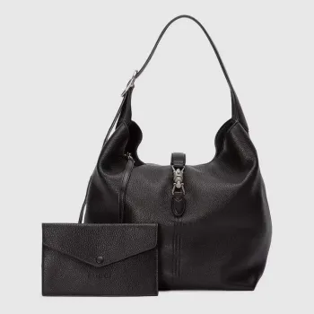 Gucci 763103 Gucci Jackie 1961 Small Shoulder Bag  Black Leather