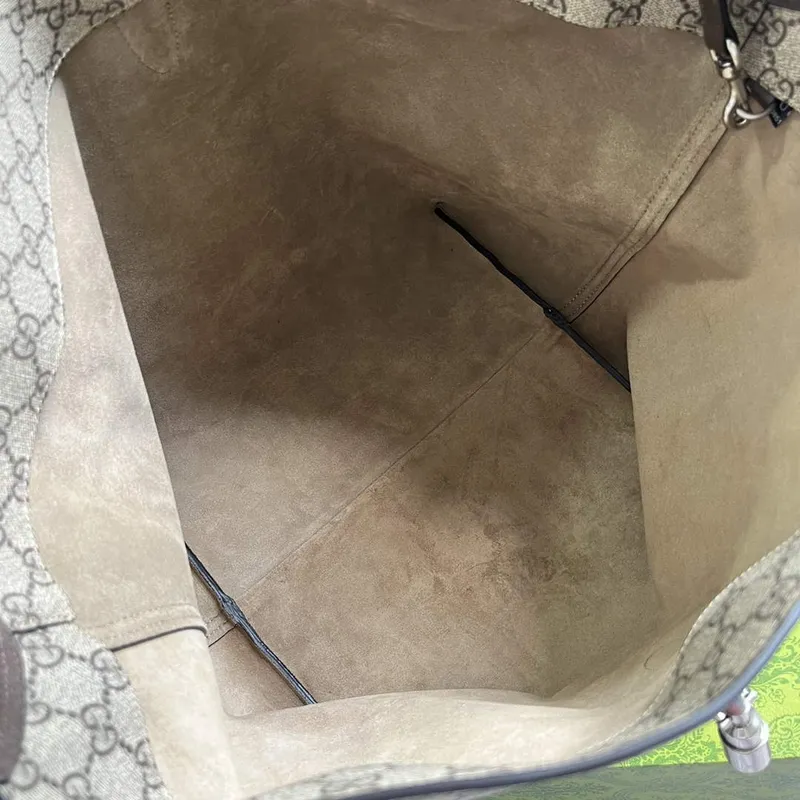 Gucci 763103 Gucci Jackie 1961 Small Shoulder Bag  Beige and ebony GG Supreme