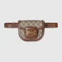 Gucci  760198 Gucci Horsebit 1955 Rounded Belt Bag Beige and Brown