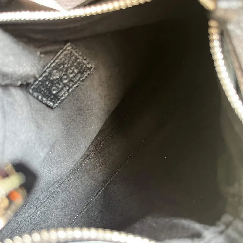 Gucci 699409 Gucci Attache Small Shoulder Bag Black GG Crystal Canvas