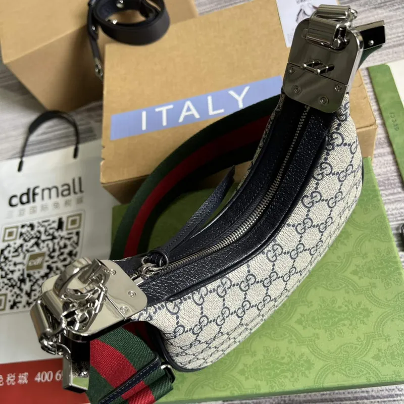 Gucci 699409 Gucci Attache Small Shoulder Bag Beige and Blue