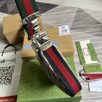 Gucci 699409 Gucci Attache Small Shoulder Bag Beige and Blue