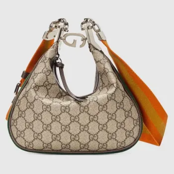 Gucci 699409 Gucci Attache Small Shoulder Bag Beige and Brown