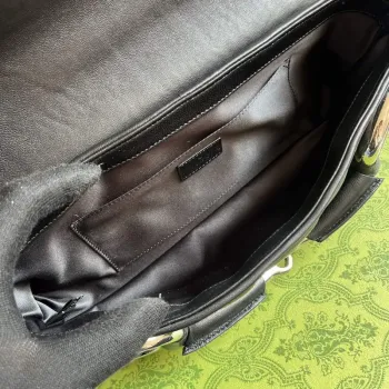 Gucci  764255 Gucci Horsebit Chain Shoulder Bag Black Leather