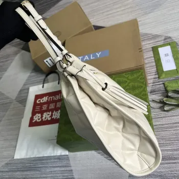 Gucci   746210 Gucci Deco Medium Tote Bag White Quilted Leather