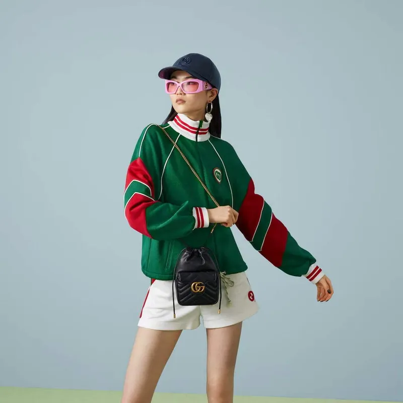 Gucci   746433 GG Marmont Mini Bucket Bag Black