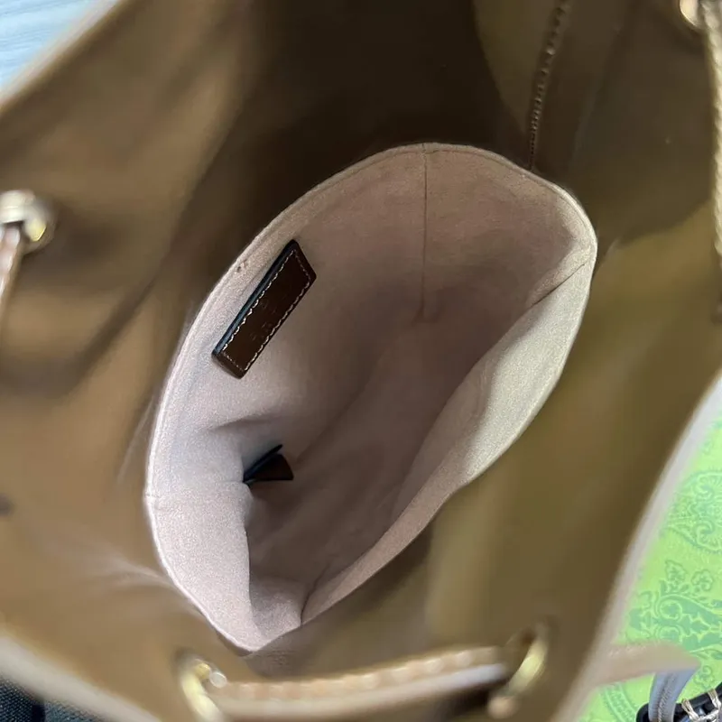 Gucci 746303 GG Mini Bucket Bag With Interlocking G Beige and Brown