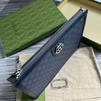 Gucci 674078 Ophidia Portfolio Case Blue and black
