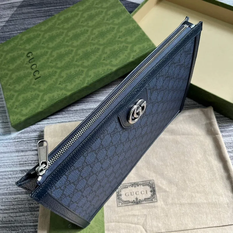 Gucci 674078 Ophidia Portfolio Case Blue and black