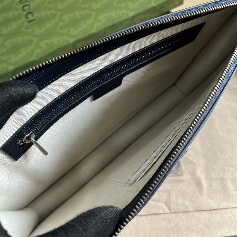 Gucci 674078 Ophidia Portfolio Case Blue and black