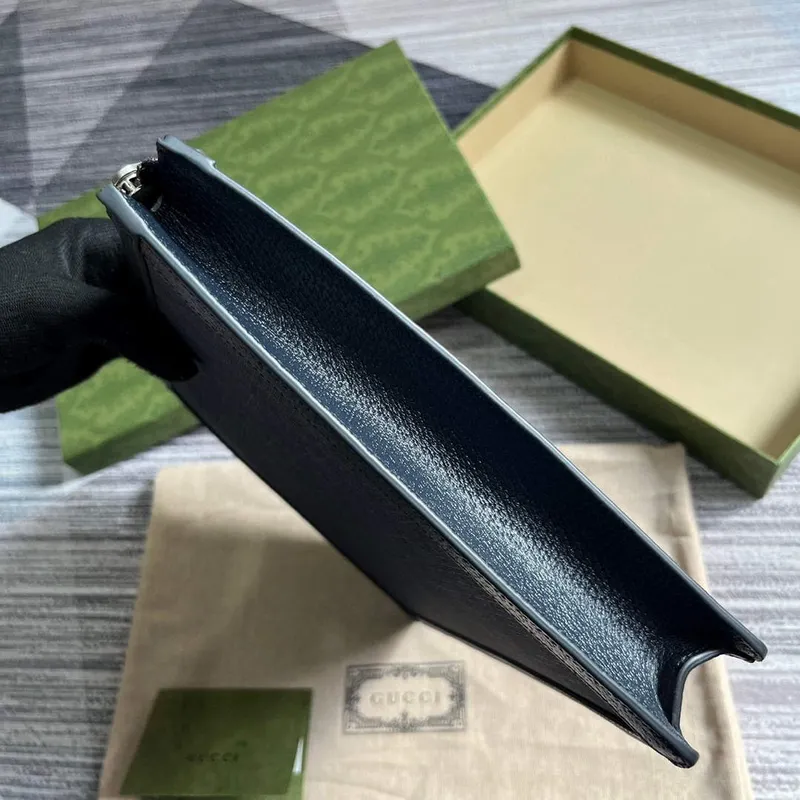 Gucci 674078 Ophidia Portfolio Case Blue and black