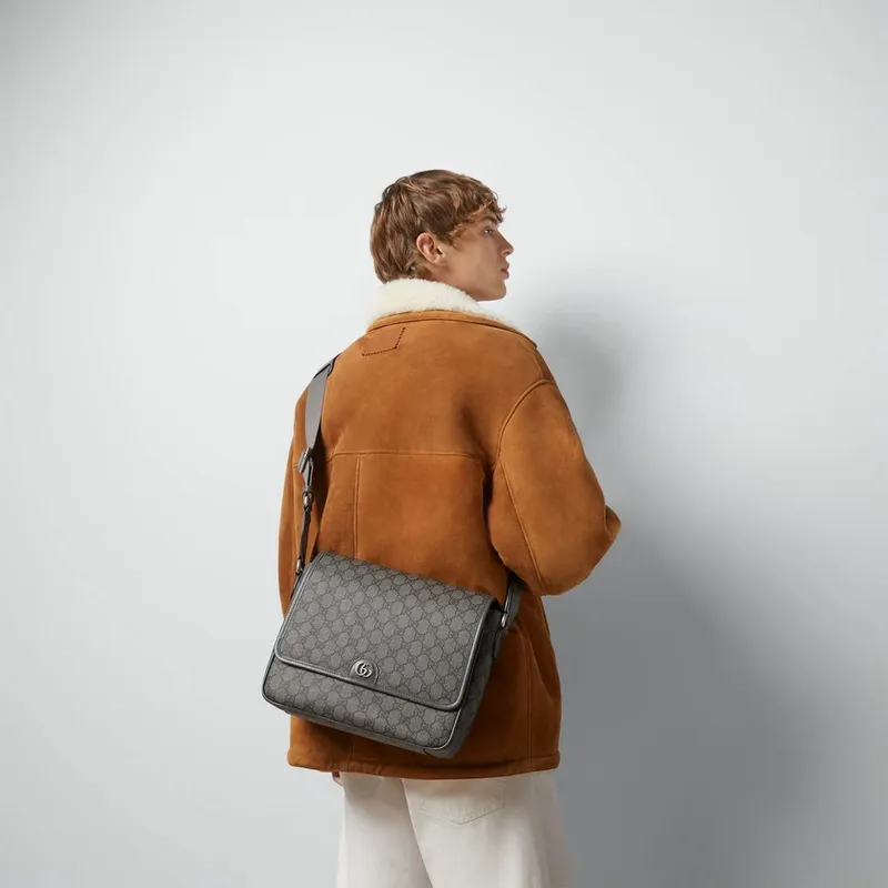 Gucci   761741 Ophidia Messenger  Bag Grey