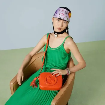 Gucci 742360 Gucci Blondie small shoulder bag Orange Leather