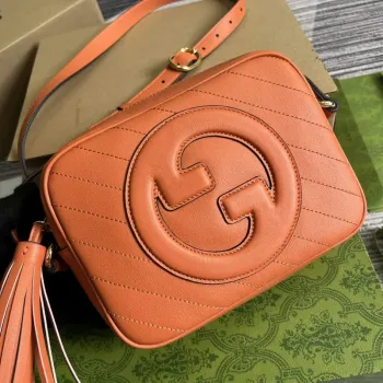 Gucci 742360 Gucci Blondie small shoulder bag Orange Leather