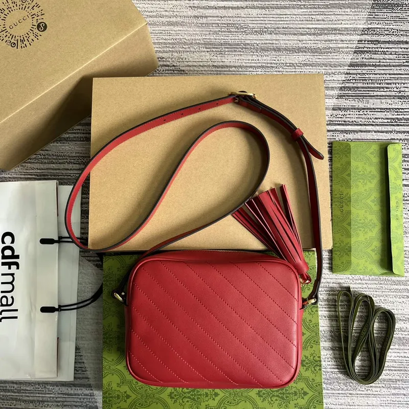 Gucci 742360 Gucci Blondie small shoulder bag Red Leather