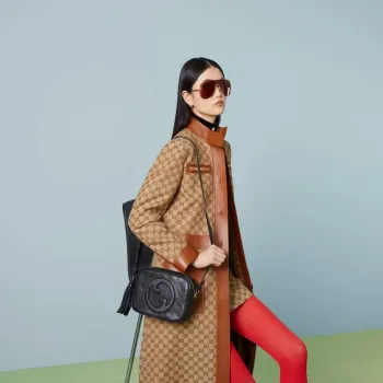 Gucci 742360 Gucci Blondie small shoulder bag Black Leather