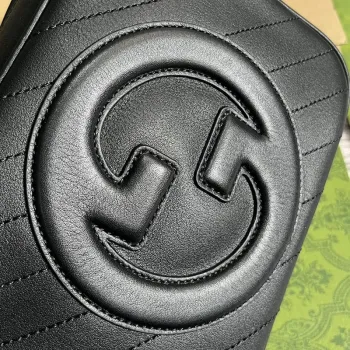 Gucci 742360 Gucci Blondie small shoulder bag Black Leather