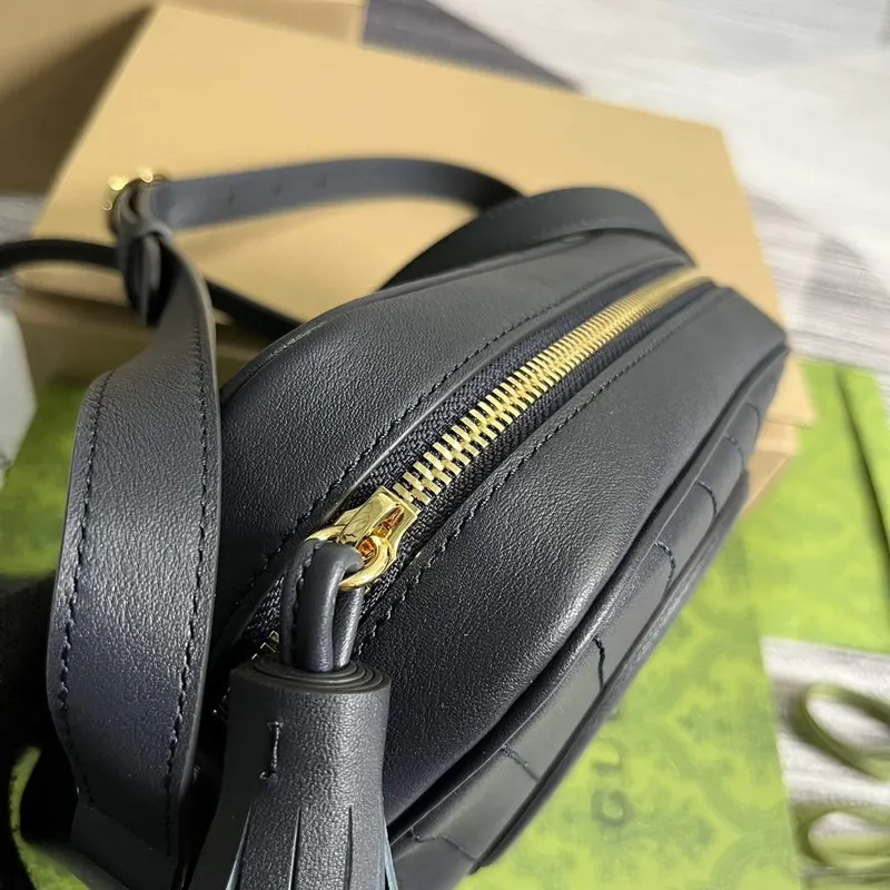 Gucci 742360 Gucci Blondie small shoulder bag Navy Blue Leather