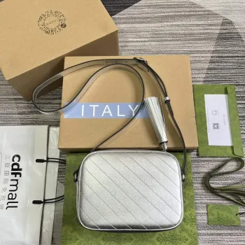 Gucci 742360 Gucci Blondie small shoulder bag Metallic silver Leather