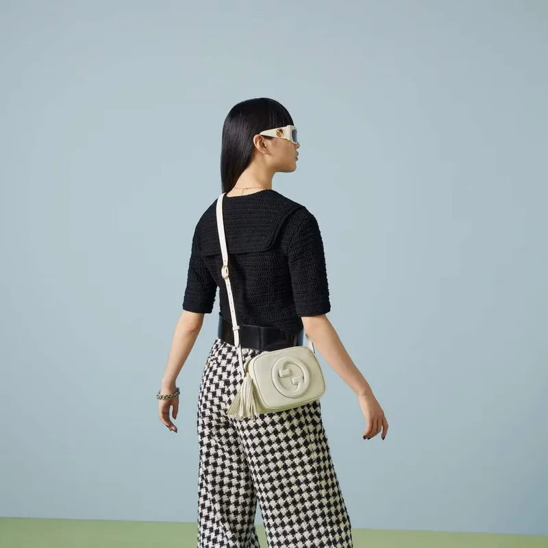 Gucci 742360 Gucci Blondie small shoulder bag White Leather