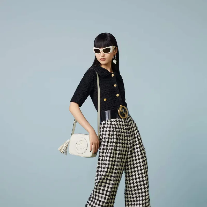 Gucci 742360 Gucci Blondie small shoulder bag White Leather