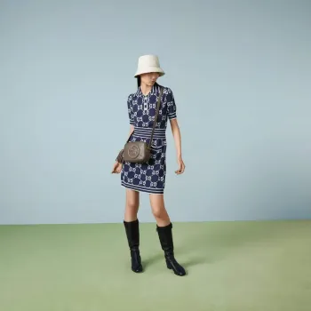 Gucci 742360 Gucci Blondie small shoulder bag  Brown Leather