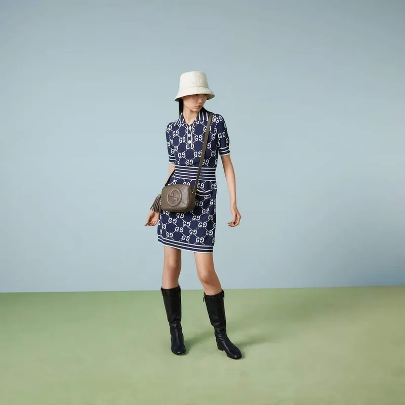 Gucci 742360 Gucci Blondie small shoulder bag  Brown Leather