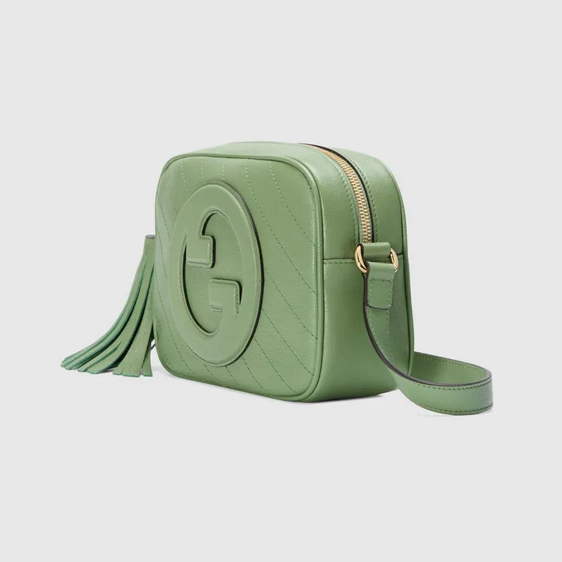 Gucci 742360 Gucci Blondie small shoulder bag  Green Leather
