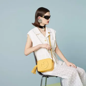 Gucci 742360 Gucci Blondie small shoulder bag  Yellow Leather