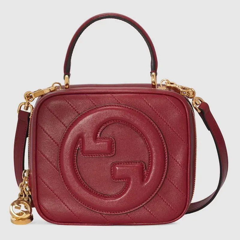 Gucci 744434 Gucci  Blondie top handle bag  Red  leather
