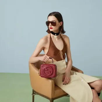 Gucci 744434 Gucci  Blondie top handle bag  Red  leather