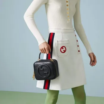 Gucci 744434 Gucci  Blondie top handle bag  Black  leather