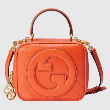 Gucci 744434 Gucci  Blondie top handle bag Orange leather