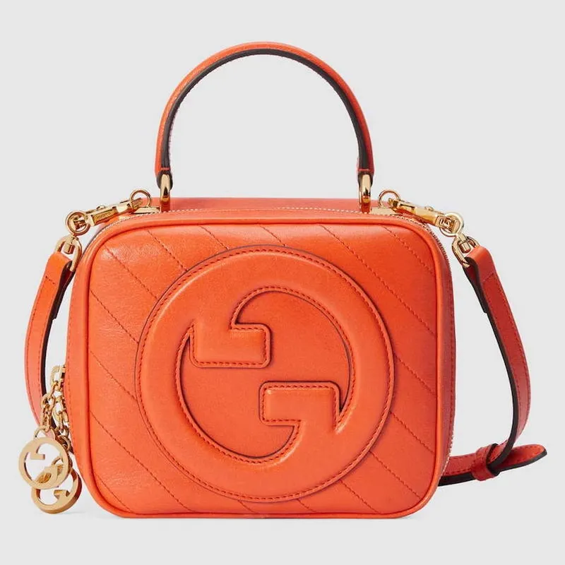 Gucci 744434 Gucci  Blondie top handle bag Orange leather