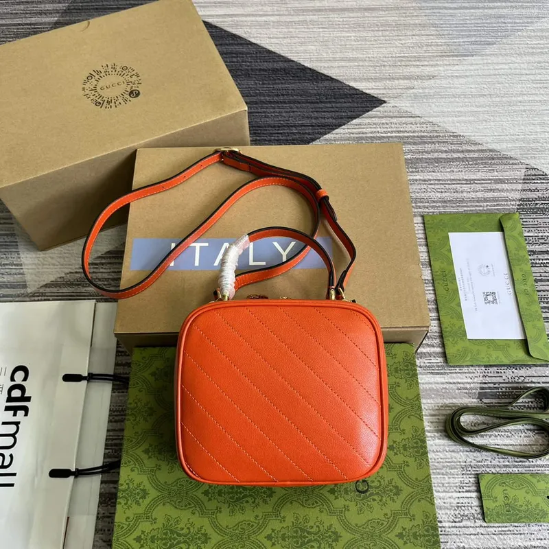Gucci 744434 Gucci  Blondie top handle bag Orange leather