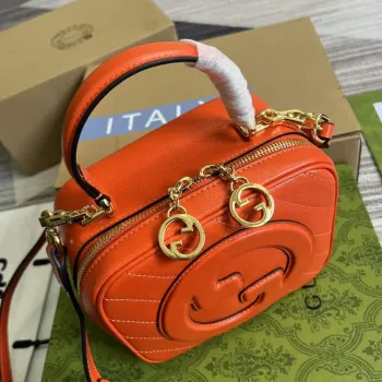 Gucci 744434 Gucci  Blondie top handle bag Orange leather