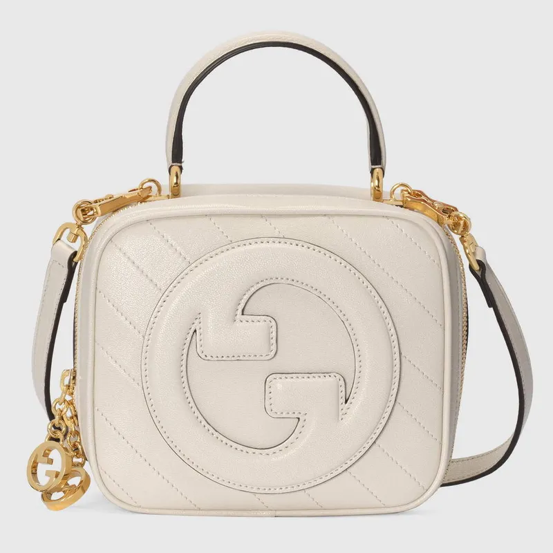 Gucci 744434 Gucci  Blondie top handle bag White leather