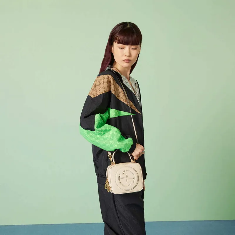 Gucci 744434 Gucci  Blondie top handle bag White leather