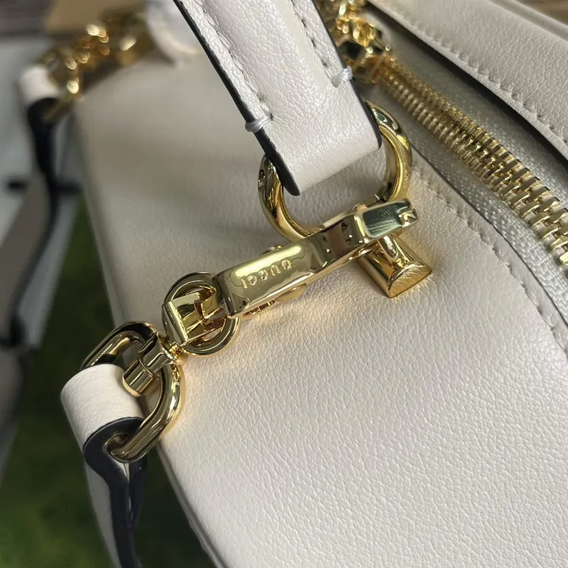 Gucci 744434 Gucci  Blondie top handle bag White leather