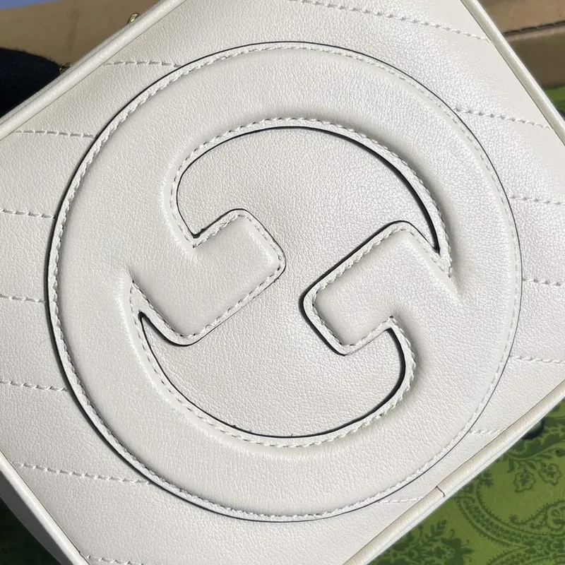 Gucci 744434 Gucci  Blondie top handle bag White leather