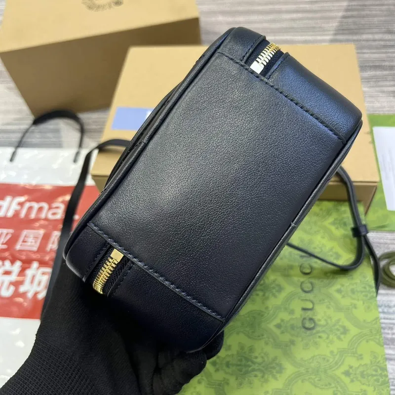 Gucci 744434 Gucci  Blondie top handle bag Navy blue leather