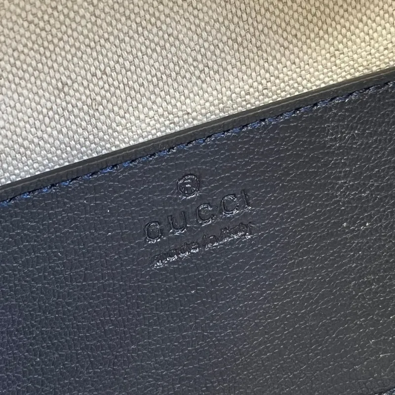 Gucci 744434 Gucci  Blondie top handle bag Navy blue leather