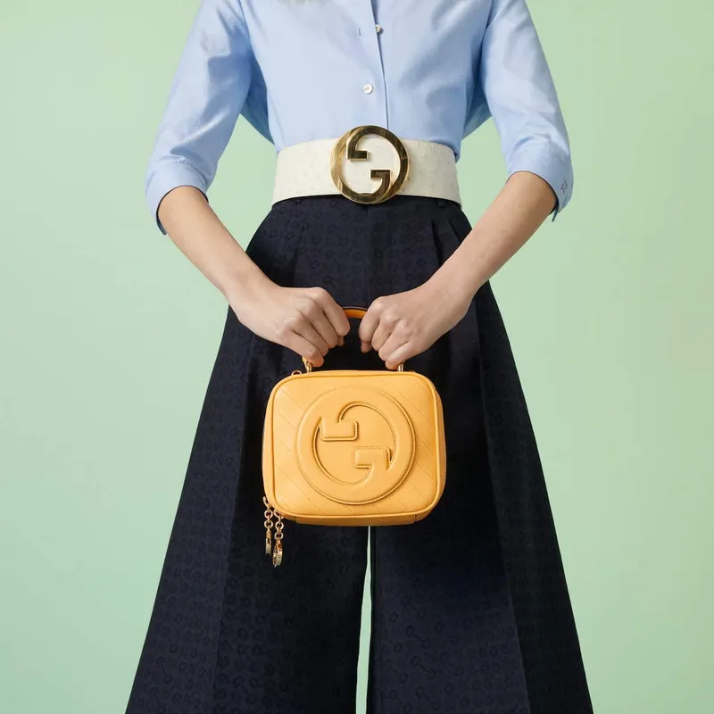 Gucci 744434 Gucci Blondie top handle bag Yellow  leather