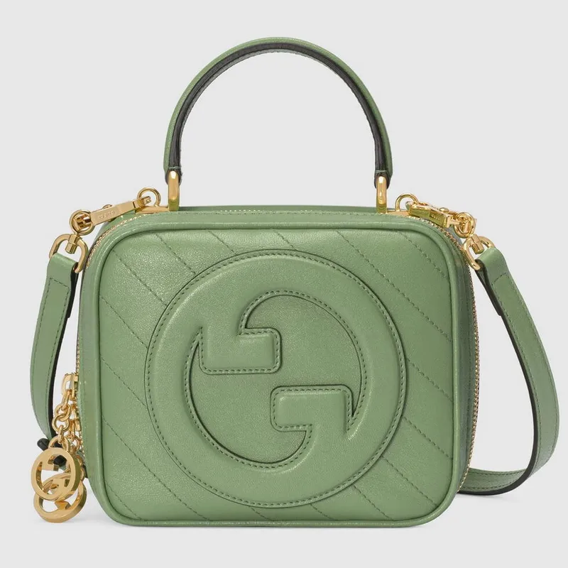Gucci  744434 Gucci Blondie top handle bag Light green leather