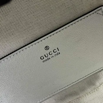 Gucci  744434 Gucci Blondie top handle bag Metallic silver leather