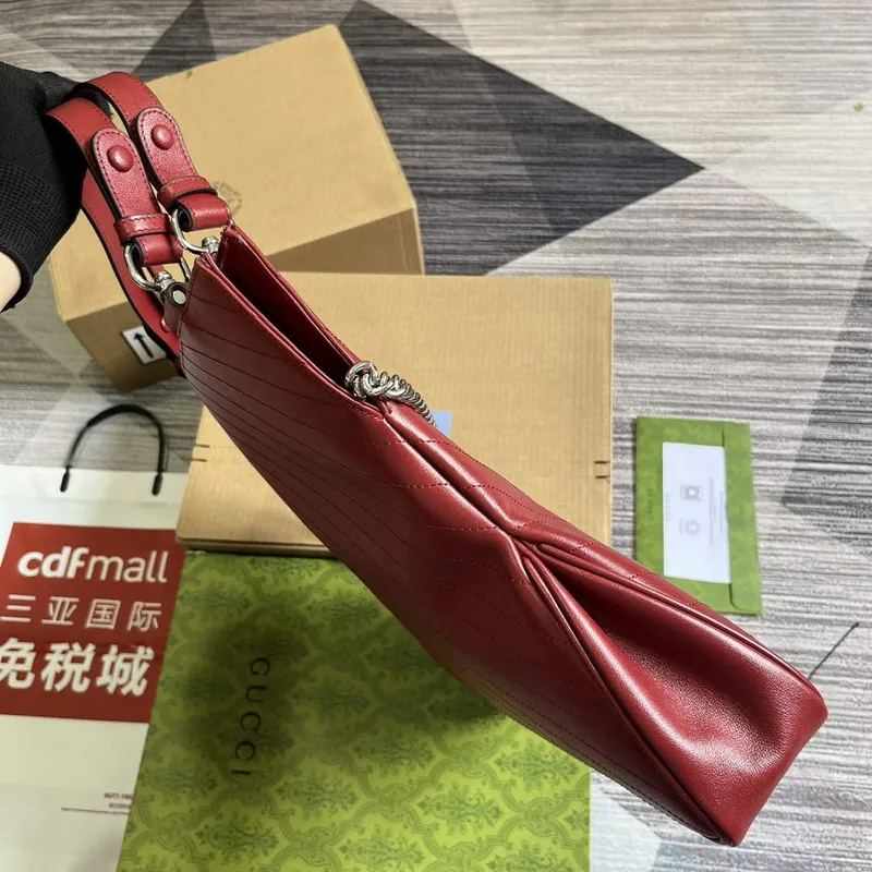 Gucci 751516 Gucci Blondie Medium Toed Bag Red leather