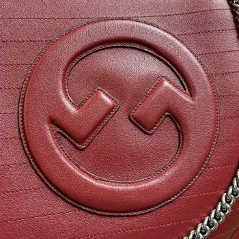 Gucci 751516 Gucci Blondie Medium Toed Bag Red leather