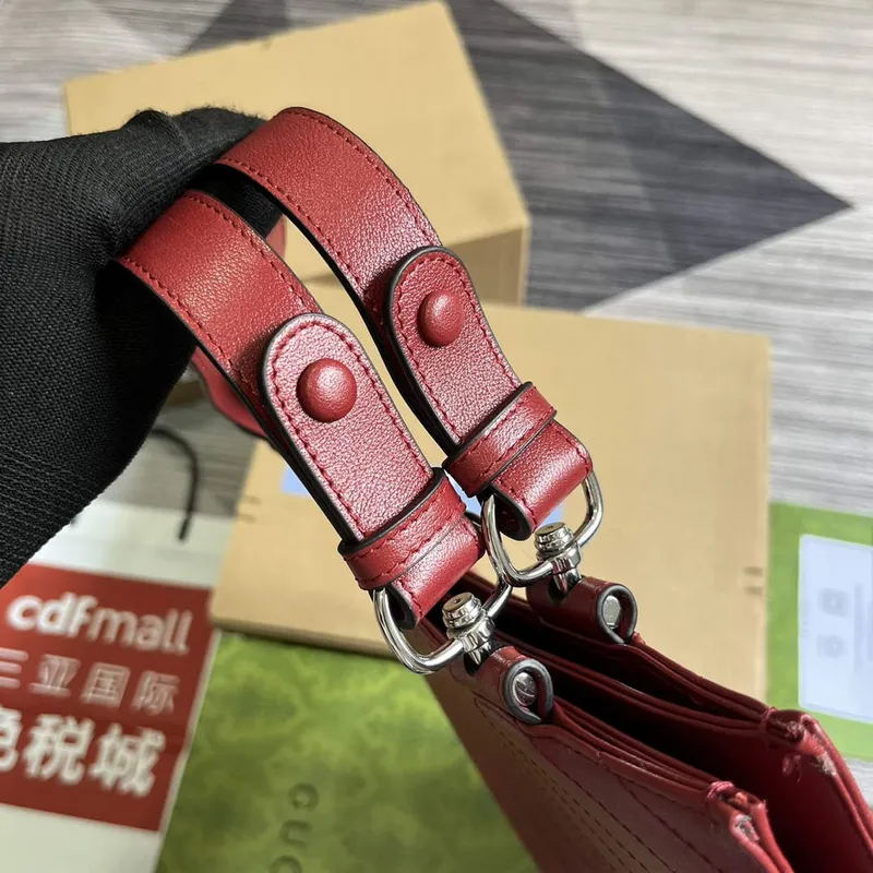 Gucci 751516 Gucci Blondie Medium Toed Bag Red leather